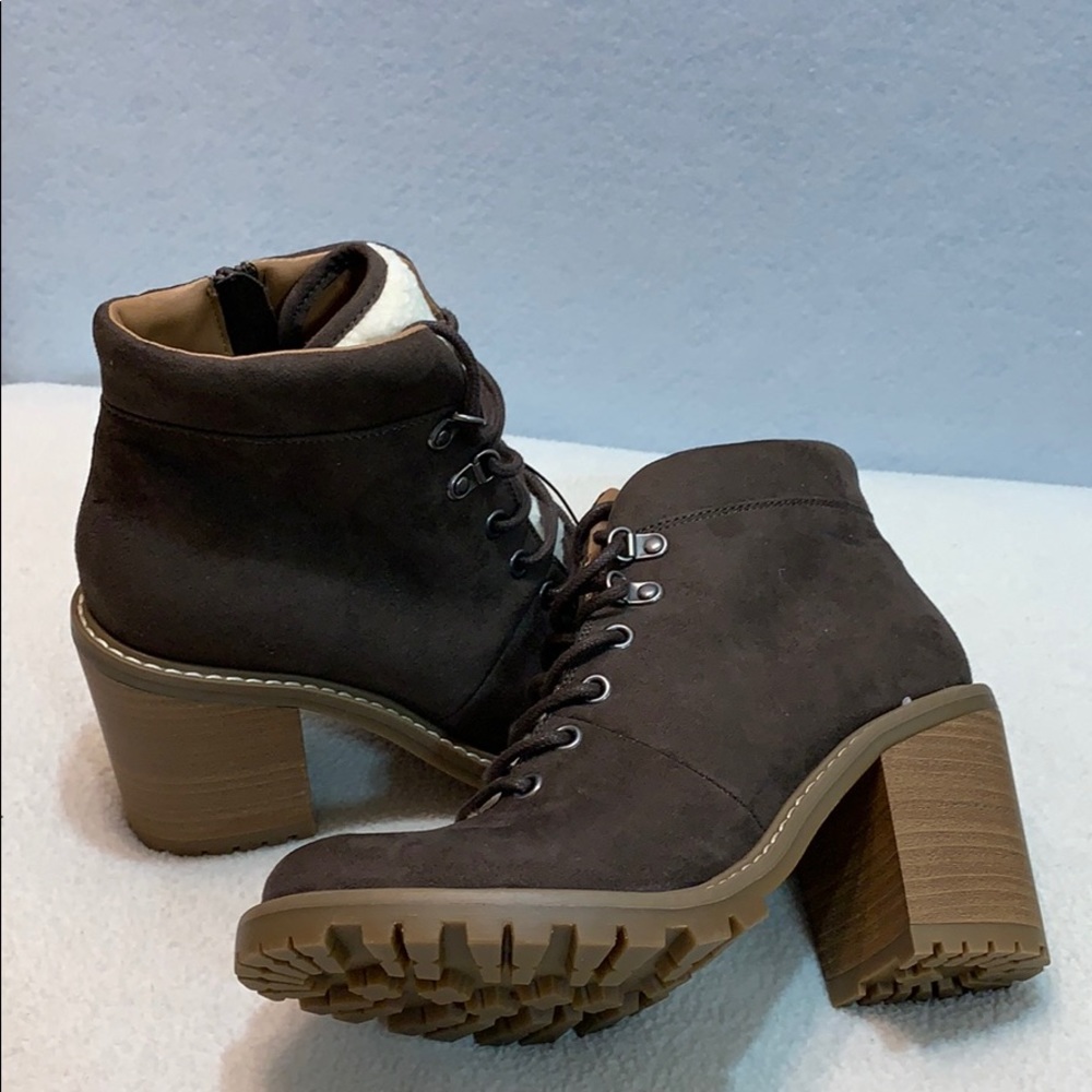 Tipper Heeled Lace-Up Boots - Dark Brown - Picture 2 of 13